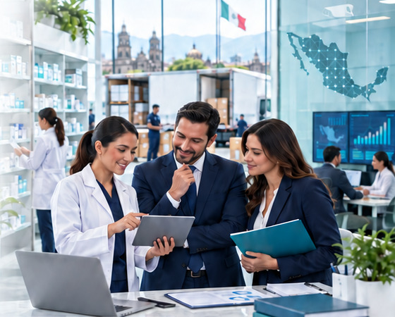 Equipo PHARMALOG colaborando en una farmacia